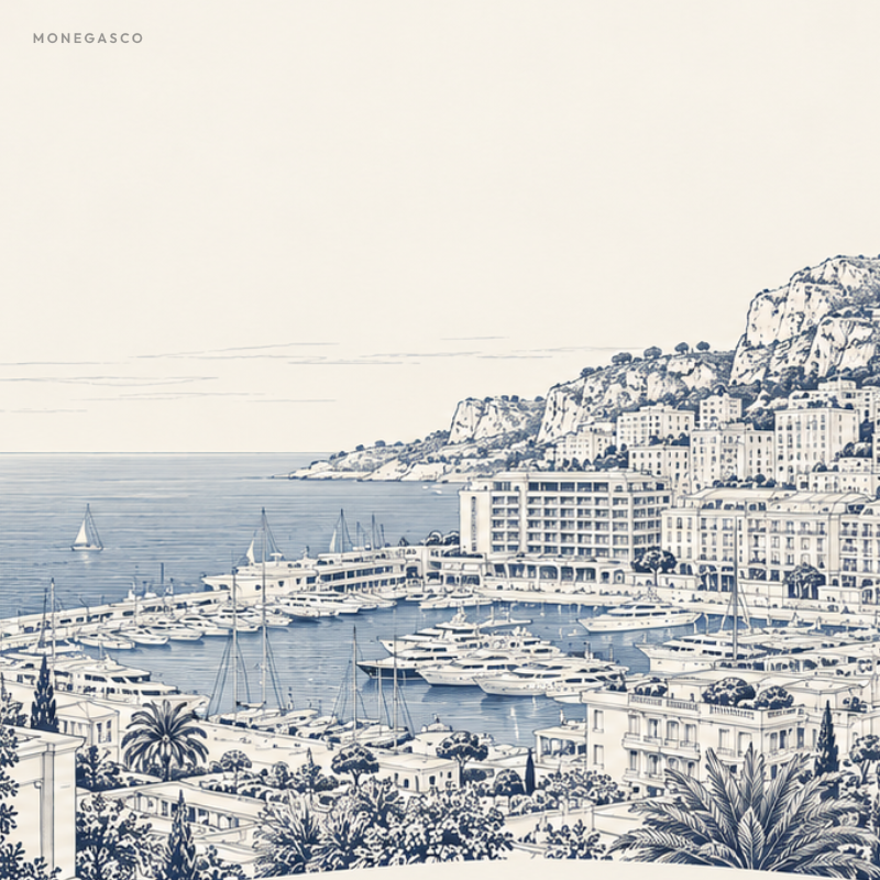 Belle Époque façades along a Monaco street